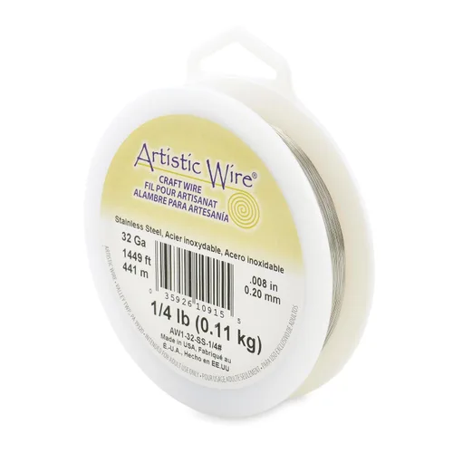 Miniatura 28 de Artistic Wire, Alambre de acero inoxidable calibre 18, 57 pies