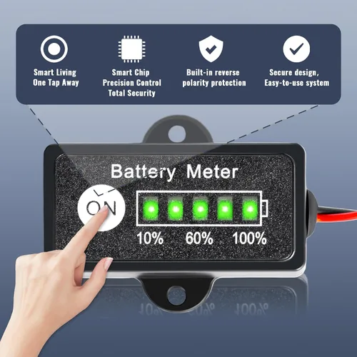 Miniatura 4 de Medidor de batería de 12 V, indicador de batería de plomo-ácido, medidor de combustible, monitor y probador para motocicleta, carritos de golf