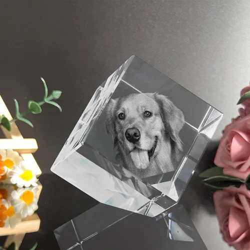 Miniatura 2 de Foto de cristal 3D, marco de fotos de cristal personalizado, grabado personalizado con tu propia foto, regalo personalizado de Navidad, papá
