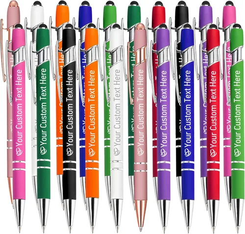 Miniatura 81 de STREADVE Bolígrafos personalizados personalizados con nombre grabado, logotipo, texto, bolígrafos de escritura suave, regalo personalizado para Negro