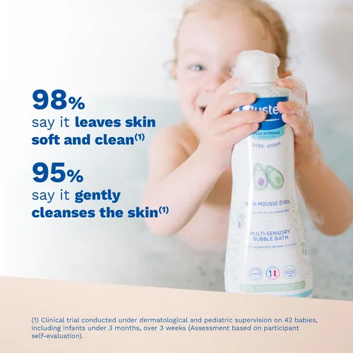 Miniatura 3 de Mustela Baño de burbujas multisensorial para bebés con aguacate natural, fórmula biodegradable, 6.76 onzas, el embalaje puede variar