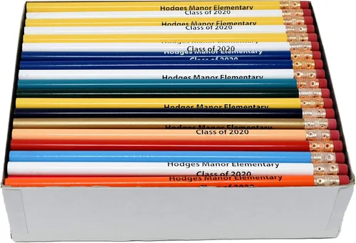 Miniatura 3 de Lápices redondos personalizados con impresión promocional de Pencil Guy, 144 por caja. ¡19 colores para elegir! Amarillo