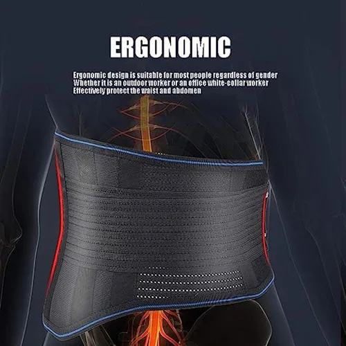 Miniatura 5 de Cinturón de apoyo lumbar autocalentable para aliviar el dolor de espalda baja, ajustable, transpirable, soporte de malla para hombres y mujeres