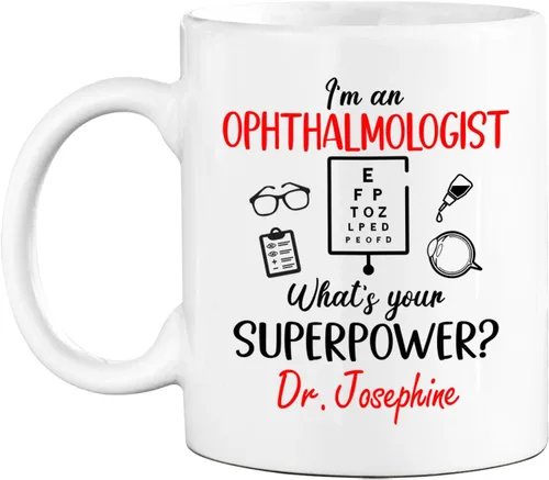 Miniatura 23 de Taza de café personalizada para oftalmólogo con texto en inglés "Thank You For Being An Awesome Oftalmologist", taza de café personalizada