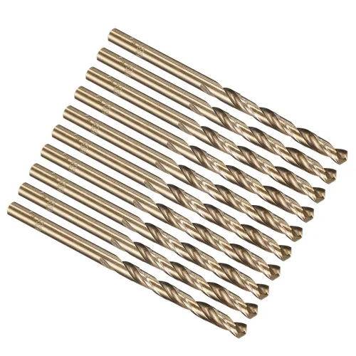 Miniatura 219 de PATIKIL Broca Jobber de 0.039 in, vástago recto M35 cobalto 5% acero de alta velocidad 135° acabado dorado para metal duro de acero inoxidable - 2