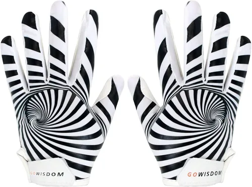Miniatura 11 de Guantes de receptor de fútbol americano juvenil, guantes de fútbol americano con agarre de silicona para niños y niñas con Super Stick
