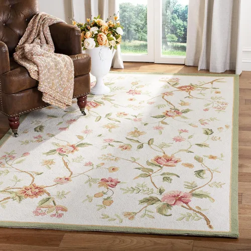 Miniatura 15 de SAFAVIEH Chelsea Collection - Alfombra decorativa de 1 pies 8 pulgadas x 2 pies 6 pulgadas, color negro, lana de campo francesa enganchada a mano