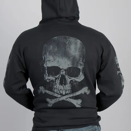 Miniatura 2 de Hot Leathers sudadera con capucha para hombre con calavera y huesos cruzados