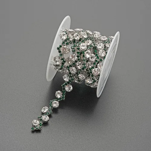 Miniatura 6 de Jerler Borde de diamantes de imitación, aplique de cadena de diamantes de imitación, ideal para decoración de bricolaje y adornos de ropa de boda