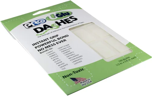 Miniatura 2 de PRO Tapes & Specialties 306UGLU600 UGlu Hojas Dash, guiones de 1/2 pulg. x 5/8 pulg. / 160 guiones por paquete, transparente