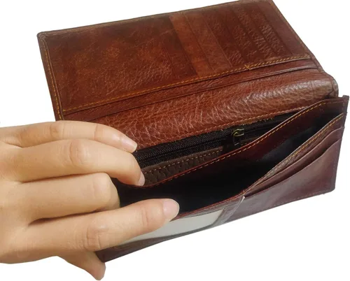 Miniatura 135 de Hombres Cool Eagle Wolf Caballo Totem Cuero Vaca Vertical Cartera Cremallera Multi-tarjeta Titular, Tótem de caballo, Minimalista