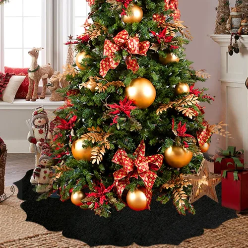 Miniatura 7 de Falda de árbol de Navidad, falda clásica de tela no tejida de 48 pulgadas, para árbol de Navidad y decoración de interiores de vacaciones