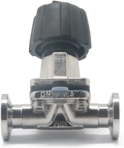 Miniatura 5 de QiiMii SS316 Tri clampmini válvula de diafragma 1/2" con membrana de EPDM+PTFE, válvula de membrana de abrazadera 1/2" con brida de abrazadera 25,2