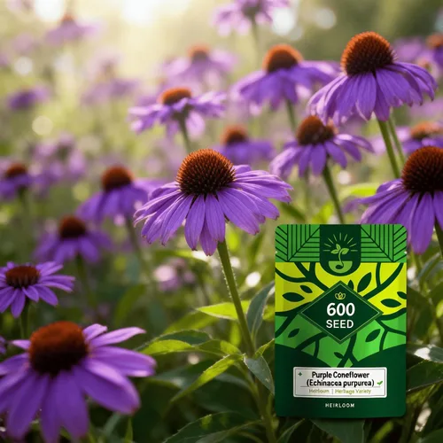 Semillas de equinácea púrpura (Echinacea purpurea), perenne nativa resistente, paquete de 600 semillas