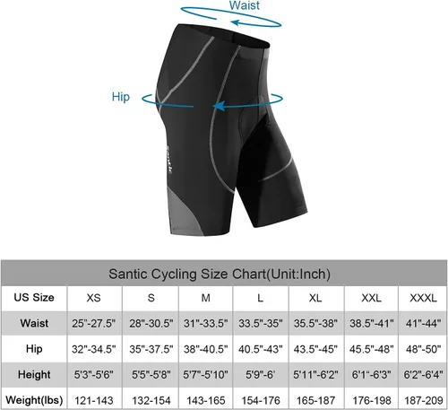 Miniatura 3 de Santic Pantalones cortos de ciclismo acolchados para hombre, pantalones de ciclismo para ciclismo, ropa de ciclismo