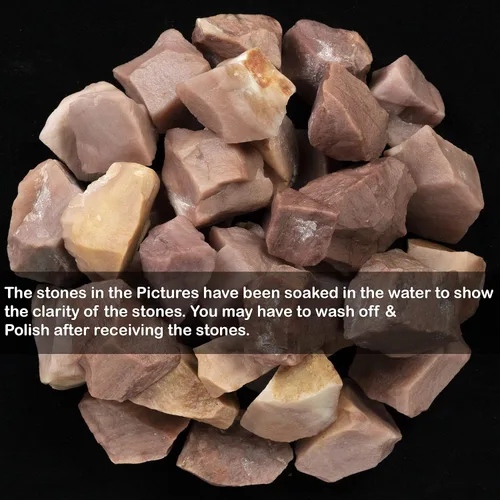 Miniatura 6 de Crocon Piedras ásperas de ágata rosa de 1 libra y cristales a granel, piedras preciosas crudas para pulir, cabina, pulido, minería, equilibrio