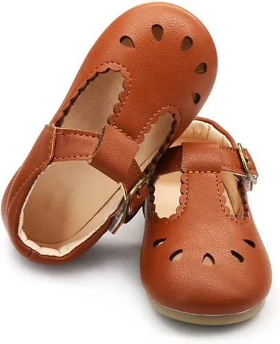 Miniatura 4 de E-FAK Zapatos Mary Jane planos con lazo antideslizante para niñas pequeñas, zapatos de vestir para primeros pasos, zapatos de boda de princesa