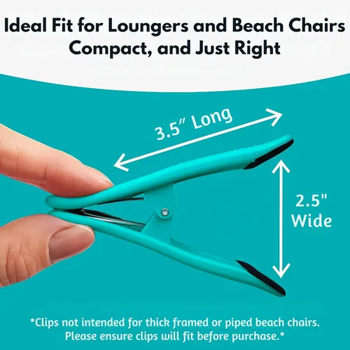 Miniatura 5 de Clips para toallas de playa para sillas de crucero, soportes para toallas resistentes para sillas de salón, clips de piscina grandes de apertura