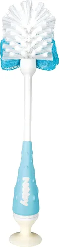 Miniatura 2 de Nuby Cepillo 2 en 1 para biberón con soporte, cerdas de nailon suave, apto para lavavajillas, herramienta de limpieza de biberones y pezones