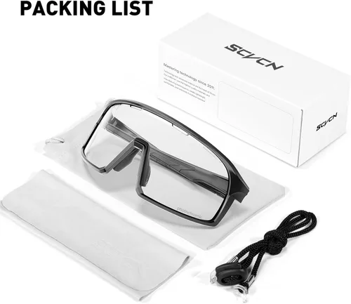 Miniatura 6 de SCVCN Photochromic Cycling Glasses Sport Sunglasses Clear MTB BMX Men Women Running Driving S145 Marco negro