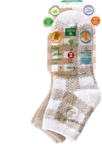 Earth Therapeutics Calcetines de aloe vera – Infundidos con aloe vera natural y vitamina E – Ayuda a secar los pies, talones agrietados, callos y