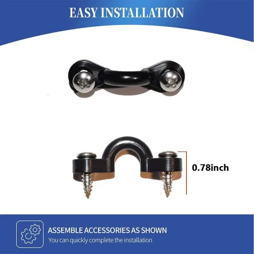 Miniatura 5 de Kit de 10 trabillas para kayak, kit de aparejo de cubierta de bucles de amarre para kayak, ojo de nailon y tornillos de acero inoxidable para canoa
