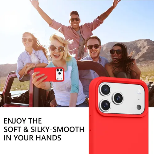Miniatura 37 de GUAGUA Funda compatible con iPhone 17 Pro Max de 6.9 pulgadas, silicona líquida, goma de gel suave, delgada, forro de microfibra delgada