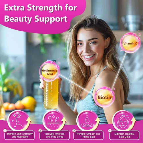 Miniatura 3 de ZEBORA Polvo de péptidos de colágeno 50 porciones, multicolágeno hidrolizado tipo I II III V X con ácido hialurónico, biotina, vitamina C – Apoya