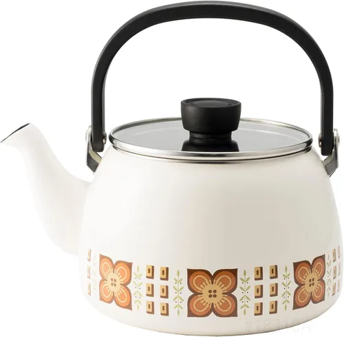 Miniatura 12 de Fuji - Patrón de reimpresión esmaltado de los años 70, Showa Retro, esmalte, olla con una sola mano, bandeja para leche, 5.5 pulgadas (5.5 in)