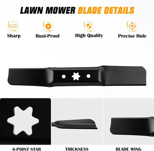 Miniatura 5 de Cuchillas para cortacésped de repuesto 942-05052A 742-05052A compatibles con MTD/Cub Cadet/Troy-Bilt 50 pulgadas cubierta RZT XT1 ZT1 LT50 XT2 ZT2