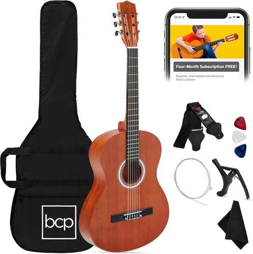 Miniatura 20 de Best Choice Products Kit de Iniciación de Guitarra Acústica de Madera Completa para Principiantes de 38 Pulgadas con Funda de Transporte, 6 Púas
