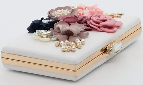 Miniatura 2 de Amaze Bolso de mano de flores para mujer, bolsas de noche florales para boda, novia, fiesta formal