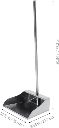 Miniatura 3 de Lurrose Recogedor vertical con mango largo, pala de basura de gran capacidad para limpieza del hogar, agarre ergonómico, diseño resistente al