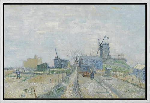 Miniatura 42 de Van Gogh - Lienzo con diseño giclée de olivos con cielo amarillo y sol, arte de pared de galería, estirado y enmarcado, listo para colgar, 24 x 36