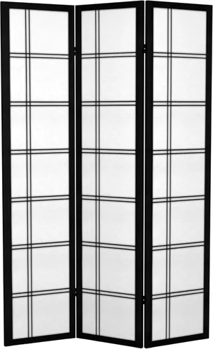 Miniatura 14 de Oriental Furniture - Divisor doble de lona con cruz de 6 pies de alto, palisandro, 6 paneles Rosewood