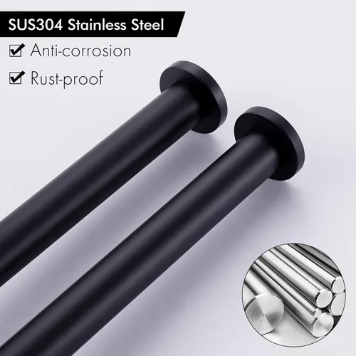 Miniatura 4 de KES Toallero giratorio negro de 9 pulgadas para baño, barra doble con giro de 2 brazos, para cocina, montado en la pared, de acero inoxidable SUS