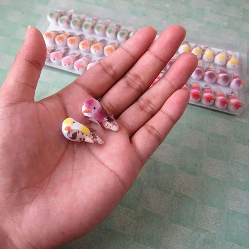 Miniatura 4 de Pursuestar 48 piezas de mini pájaros artificiales hechos a mano, flores, manualidades, hogar, jardín, fotografía, fiesta, boda, bricolaje