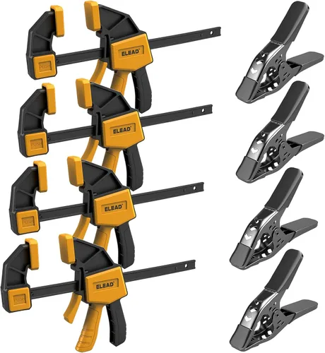Miniatura 11 de Abrazaderas de barra mini de 6 pulgadas para carpintería, abrazadera/separador F de una mano de 2 piezas, abrazadera para madera con límite de carga