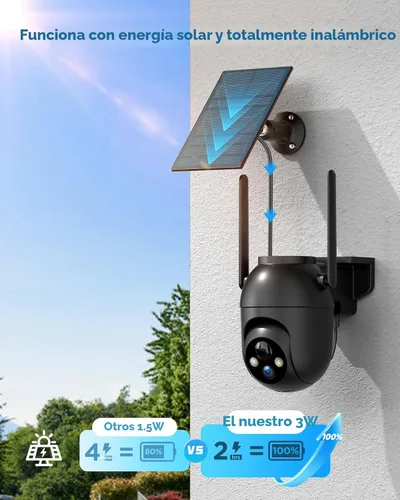 Miniatura 2 de SIIOOE Cámaras de Seguridad Inalámbricas para Exteriores con Energía Solar: Cámara WiFi 2K para Sistema de Seguridad del Hogar - Cámara con Sensor