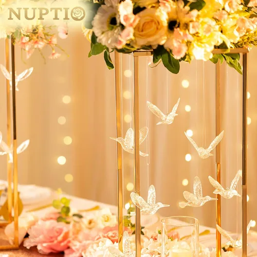Miniatura 8 de NUPTIO Adornos colgantes de techo de cristal: 30 piezas de pájaros voladores acrílicos para boda, fiesta, ventana, jardín, dormitorio, cumpleaños al