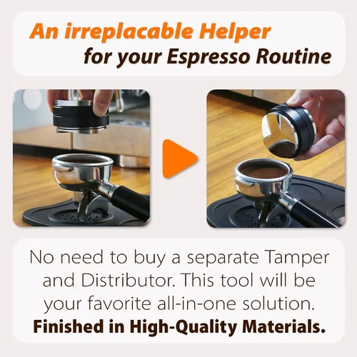 Miniatura 5 de Practimondo Premium Barista Espresso - Juego de manipulación de 2.087 in de aluminio y acero inoxidable (2.087 in, mango de aluminio)