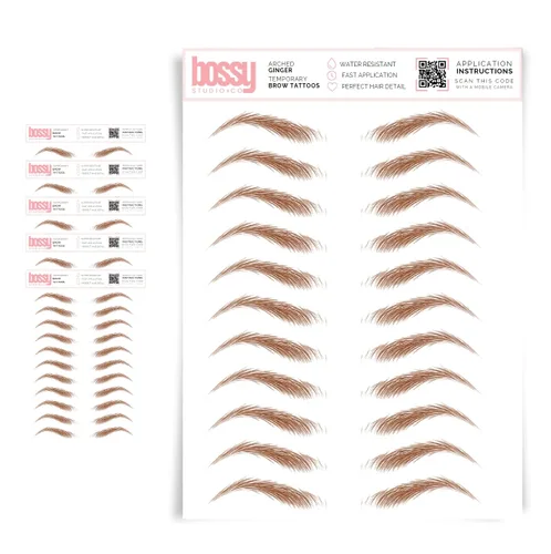 Miniatura 23 de 5 paquetes de tatuajes temporales para cejas, adhesivos impermeables para cejas, tatuajes falsos para el cabello tipo pelar de transferencia