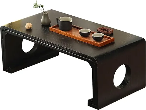 Miniatura 2 de Mesa de centro Mesa de centro de madera, mesa de té con ventana panorámica, mesa baja japonesa creativa Tatami Balcón Escritorio para computadora