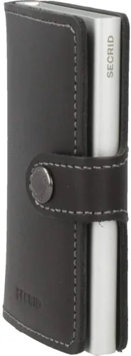 Miniatura 2 de Mini monedero Secrid de cuero negro genuino con protección RFIDcon un solo clic todas las tarjetas se deslizan gradualmente