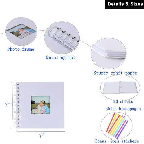 Miniatura 6 de Álbum de fotos de álbum de recortes, páginas de papel blanco, álbum de recortes, páginas de hojas, aniversario de boda, regalo de memoria familiar