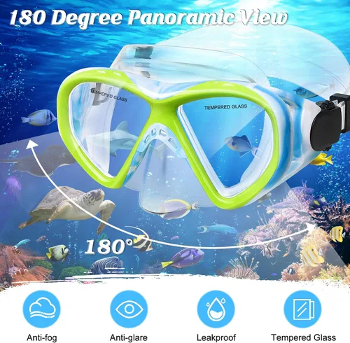 Miniatura 3 de ACQCES Gafas de natación para niños, máscara de buceo para niños y niñas de 5 a 15 años, gafas de natación antivaho de dos colores con cubierta