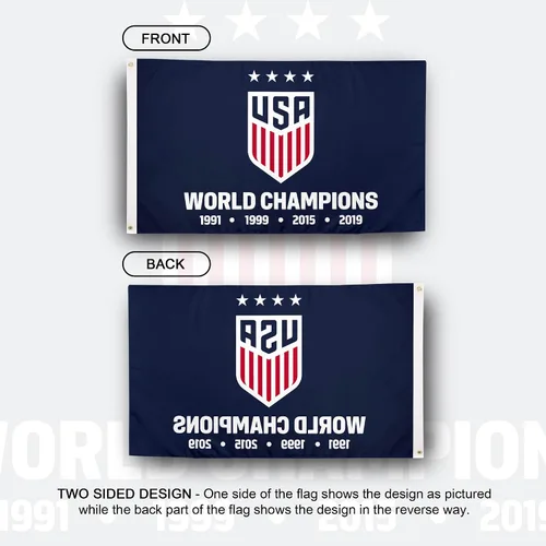 Miniatura 2 de Desert Cactus Bandera de fútbol de Estados Unidos USWNT Equipo Nacional Femenino de Estados Unidos, 100% poliéster, para interiores y exteriores, 3