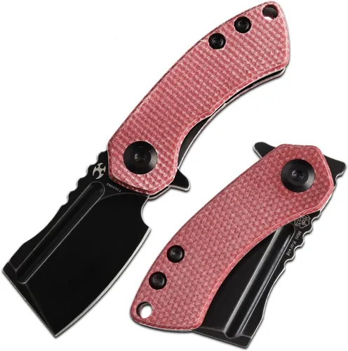 Miniatura 8 de KANSEPT Knives Mini Korvid Cleaver Mini cuchillo de bolsillo para hombre, 1.45 pulgadas, hoja negra lavada a la piedra de 60.6 in, jade G10