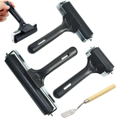 HRJZF Rodillos de goma suave para manualidades, rodillos de sujeción para grabado, brocha, aplicador de tinta, herramienta de pintura al óleo,