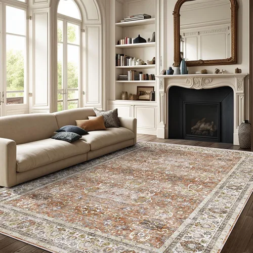 Miniatura 67 de Alfombras de área de 5 x 8 pies para dormitorio, alfombra lavable de 5 x 8, alfombra vintage grande, antideslizante, alfombra bohemia para sala